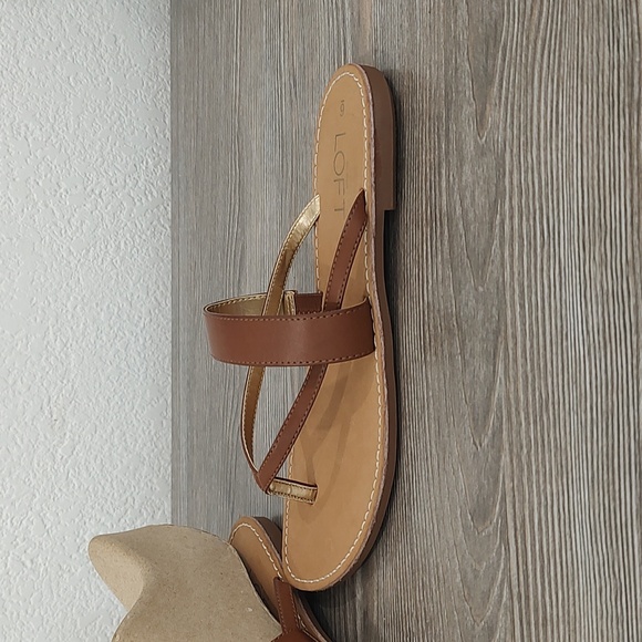 2 For 1 Ann Taylor LOFT Sandals New Brown Flip Flops Pink Orange Red Sandals 6 - Picture 7 of 15